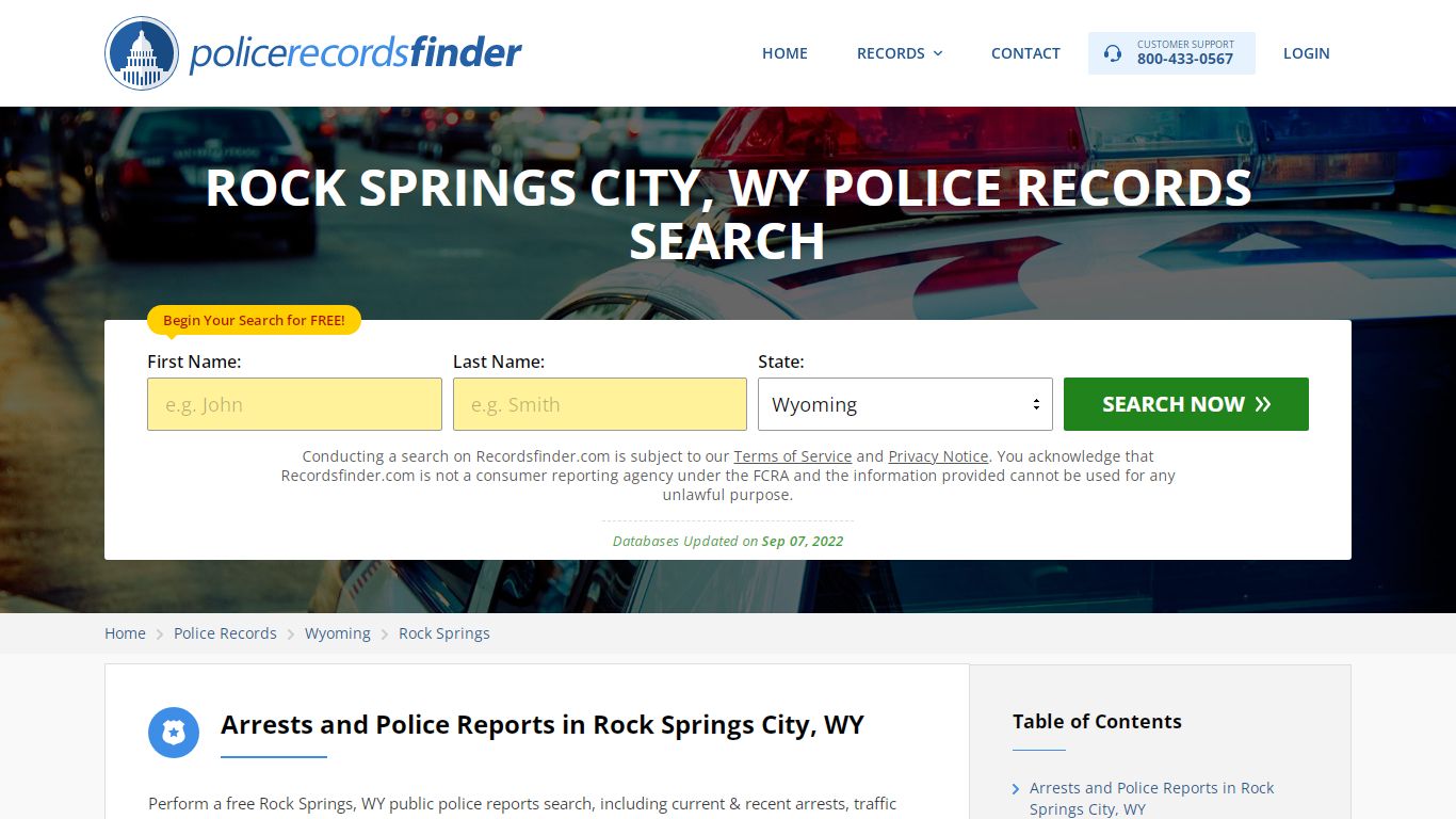 ROCK SPRINGS CITY, WY POLICE RECORDS SEARCH - RecordsFinder